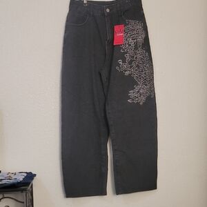 Chic Dark Gray Women's Straight Leg Jeans